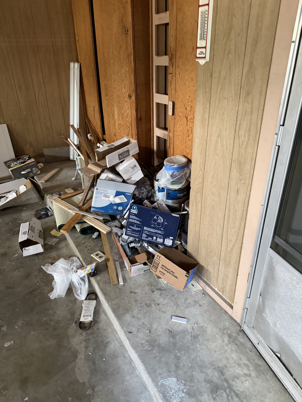Garage cleanout in progress